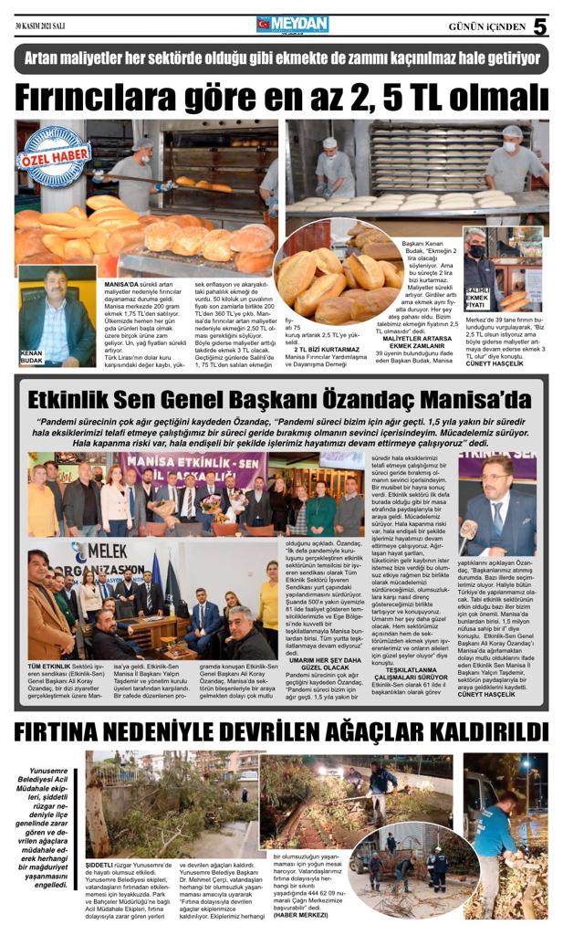 Etkinlik Sen Genel Başkanı Özandaç Manisada